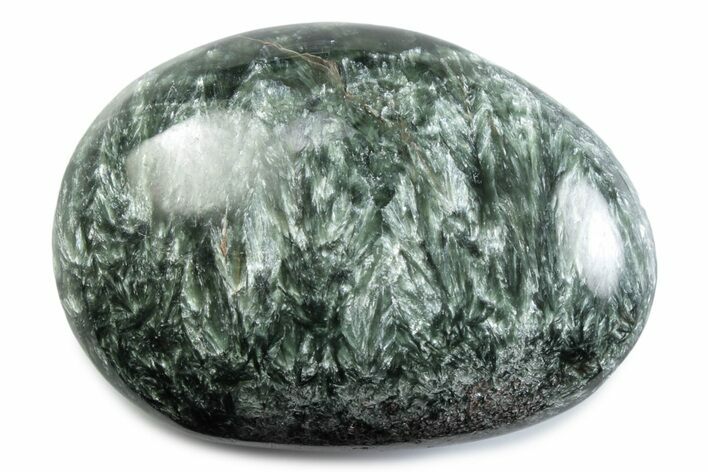 Polished Seraphinite Stone - Korshunovkiy Mine, Siberia #380137